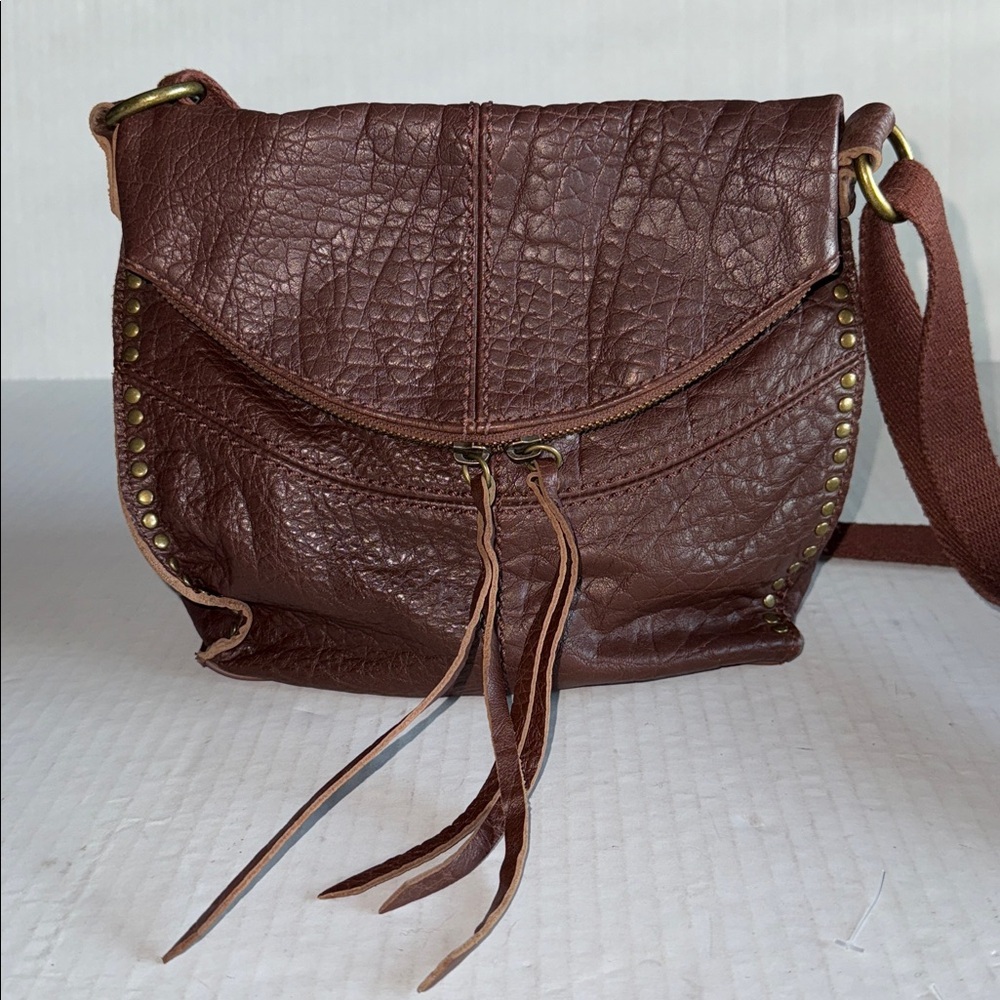 The Sak Silverlake Brown Leather Flap Crossbody Bag